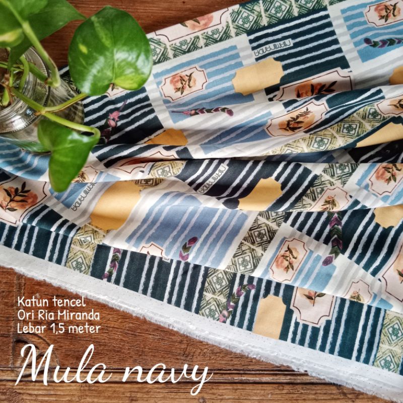 Kain Ori Ria Miranda Mula Top Navy