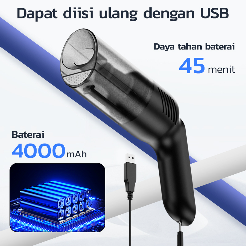 AmazeFan 19000Pa UV vacuum cleaner Portable kucing Anti Dust Mite mobil kasur anti tungau  penyedot Cordless Handheld cleaner vakum cleaner Wet And Dry penghisap bu kasur penghilang bulu baju anti jamur dan kutu lint remover