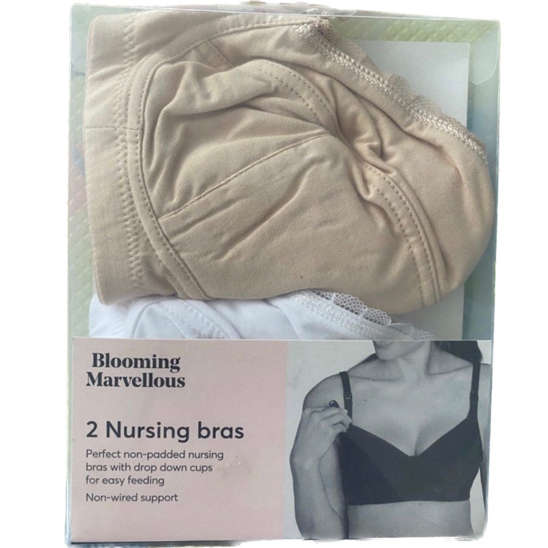 [NEW] SALE Original Mothercare Nude And White Soft Cup Nursing Bras 2 Pack -Set  Sport Bra Menyusui 