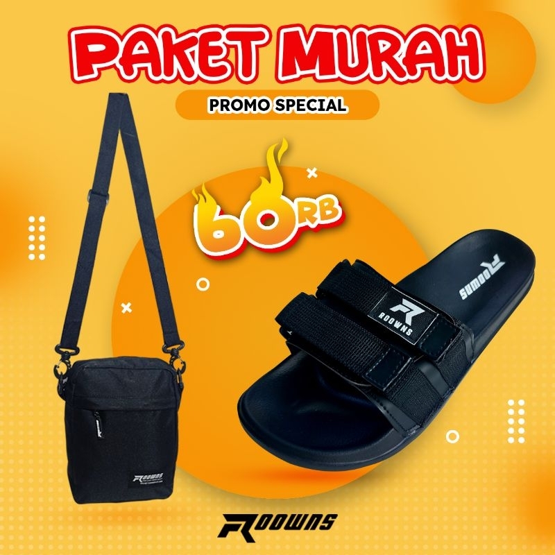 Paket Hemat Sendal Selop Sandal Slide Pria Free Tas Bens Vinko