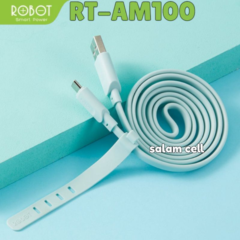 Kabel Data Micro Usb Robot RT AM100 2,4A Micro Usb 100cm Original Garansi