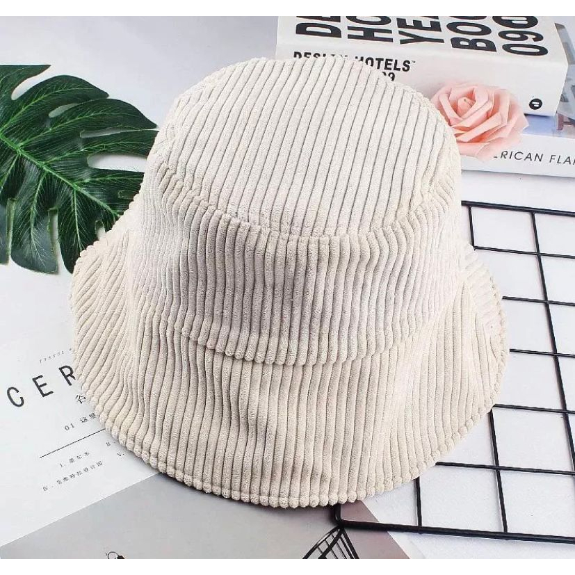 TERBARU!!!Topi Bucket Unisex Bahan Corduroy Import / Bucket Hat Dewasa Pria Wanita Viral Premium Quality