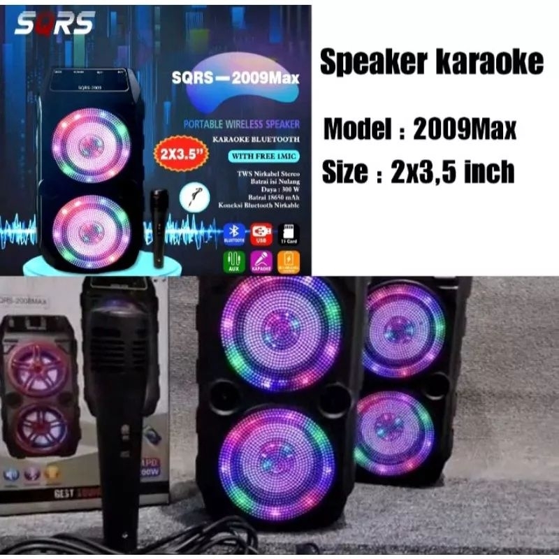 Speaker Bluetooth SQ-2008 Plus Set Mikrofon Speaker Murah Portable