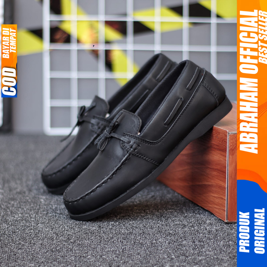 Sepatu Loafers Formal Pantofel Kerja Kantor Hitam Pria