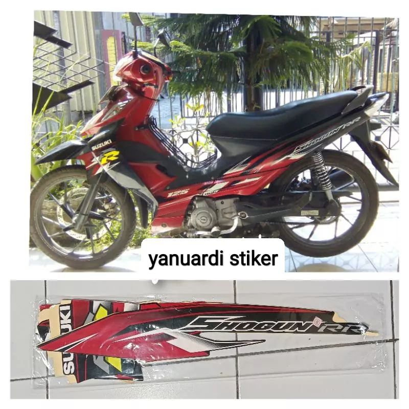 STRIPING STIKER LIST SHOGUN RR 125 TAHUN 2008 HITAM MERAH SHOGUN 125 RR HITAM MERAH
