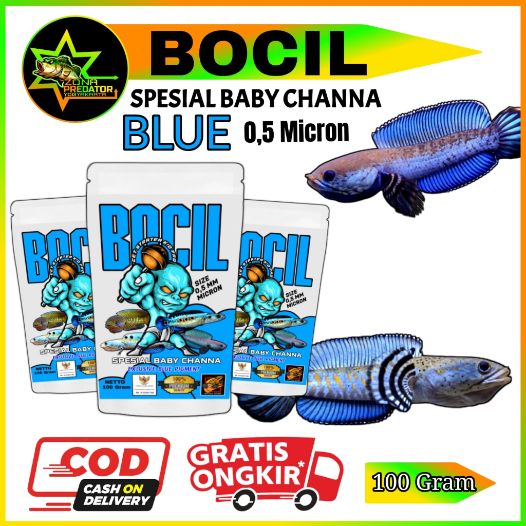 PELET BOCIL BLUE Pelet Baby Channa ORIGINAL 100 gram