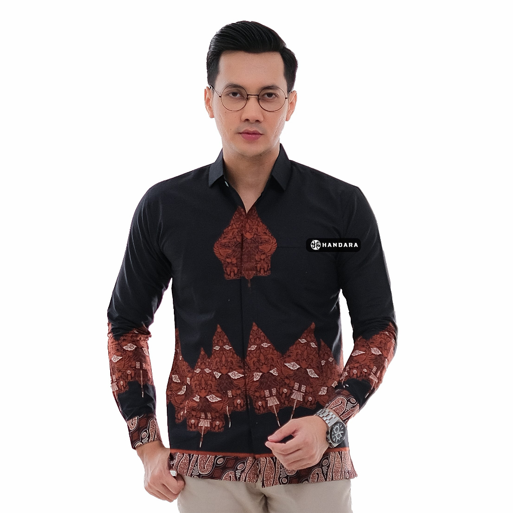 Handara Batik Pria Giriandra Hitam Sogan HB-186