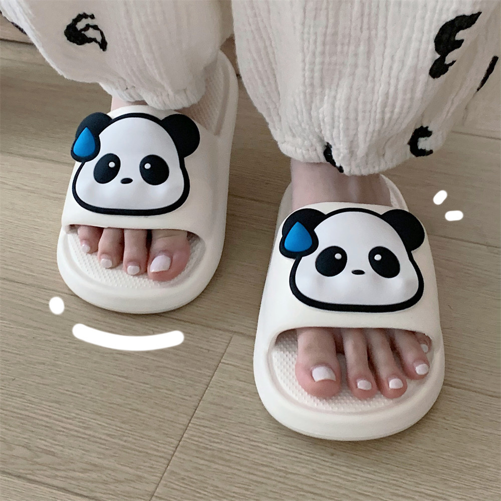 Gobra ♕ SA036 Sandal Wanita Empuk Eva Rumah Motif Panda Warna Simple Lucu Sendal Motif Ringan Empuk Santai Import Murah COD