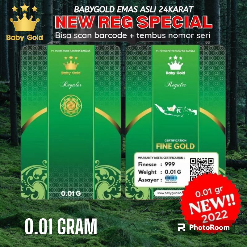 Baby Gold Emas Murni Logam Mulia Emas Mini 0.01 Gram 24 Karat Souvenir