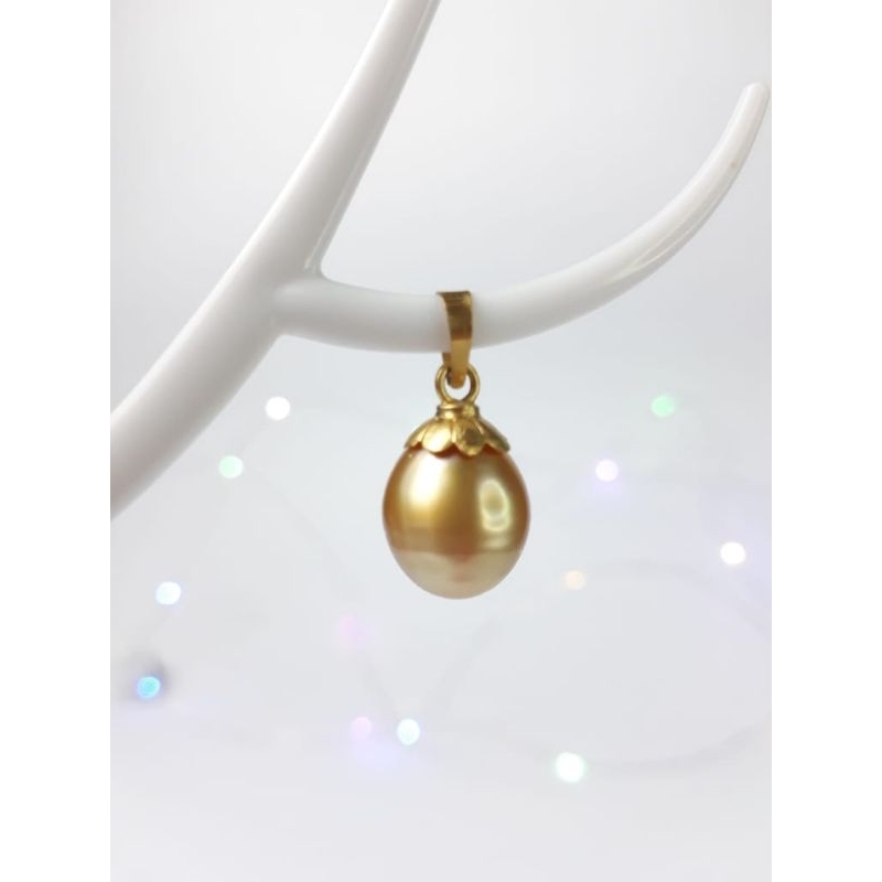 Liontin emas asli 22 karat mutiara air laut | Mutiara Lombok Asli