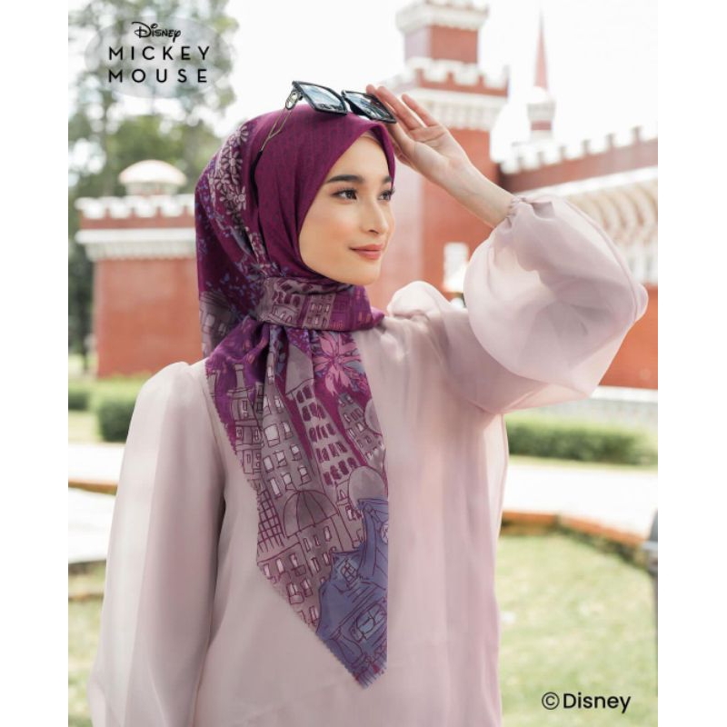 Disney Mickey Mouse City Scarves Magenta by Geulis