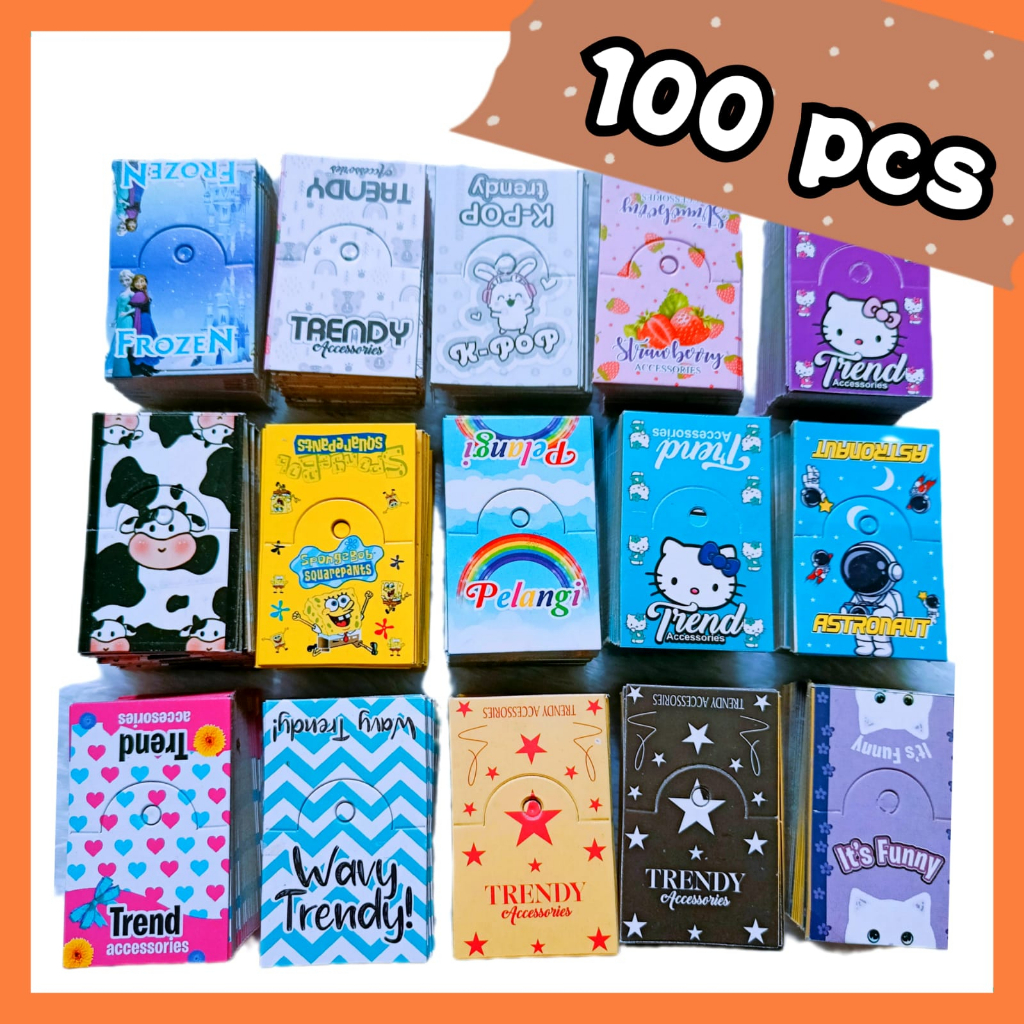 PILIH MOTIF HANG TAG ACCESORIES 100 lembar/ kertas gantungan produk/ kertas gantung lipat bisa pilih motif