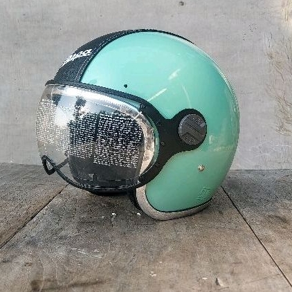 Helm Vespa Retro KZ Green Relax