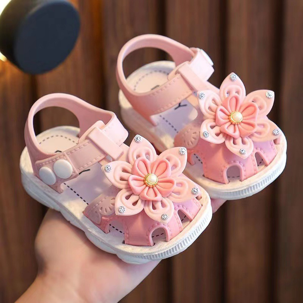 PROMO 12.12 PUNCAK Okaybaby B291 Sandal Flower Anak Perempuan Lucu Lembut Import Kekinian Sendal Casual