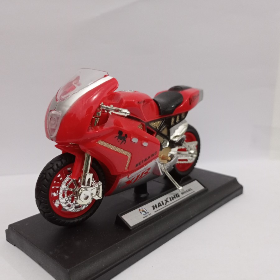 Miniatur motor ninja XJR super sprinter Haixing model mainan anak harga murah