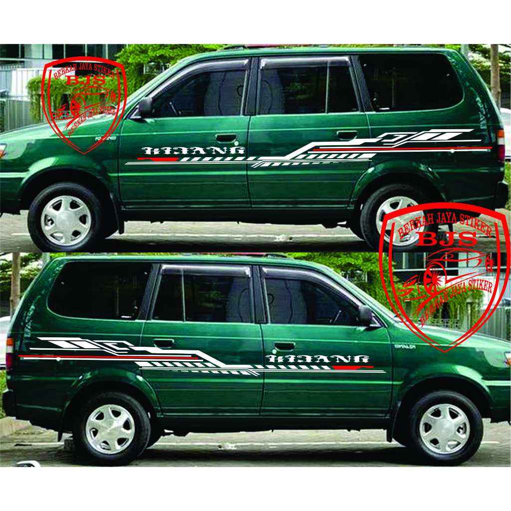 2pcs kanan kiri NEW Stiker Cutting Mobil Kijang Stiker List Stripe Body Samping Mobil Kijang Kapsul