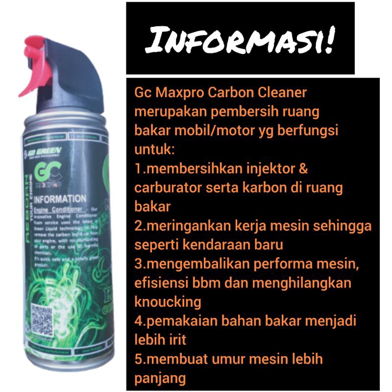 Gc Maxpro Engine Conditioner 250ml, pembersih busi tune up atau carbon cleaner mobil dan motor