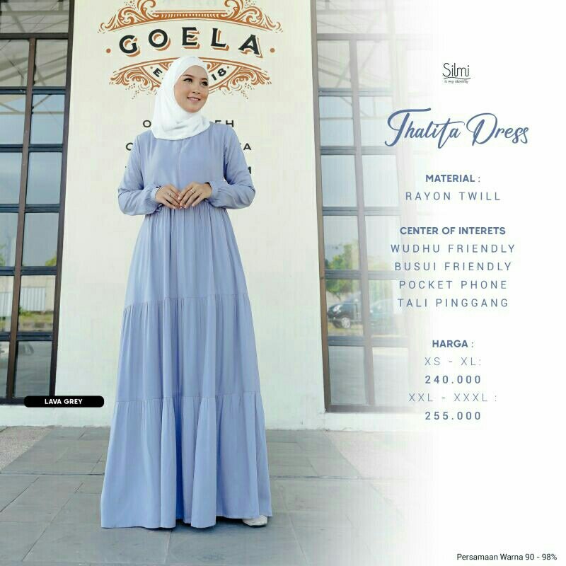 GAMIS RAYON TWILL THALITA ORIGINAL SILMI FASHION DRESS BAJU BUSANA MUSLIM WANITA DEWASA BUSUI BAHAN 