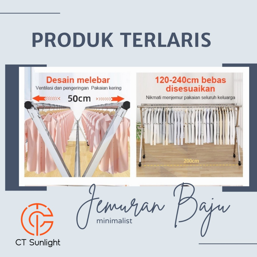 Jemuran baju stainless steel Jemuran Pakaian  jemuran hanger jemuran baju lipat