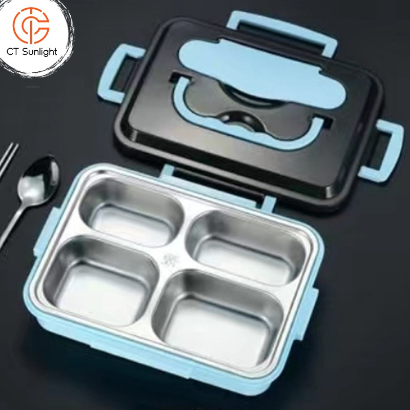 Kotak Makan 5 Sekat Stainless / Lunch Box Stainless Tahan Panas Dan Anti Tumpah