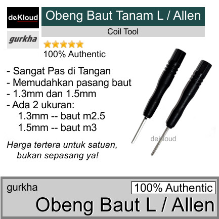 Authentic Gurkha Obeng Baut Tanam L | kunci allen mur m2.5 m3 1.3 1.5