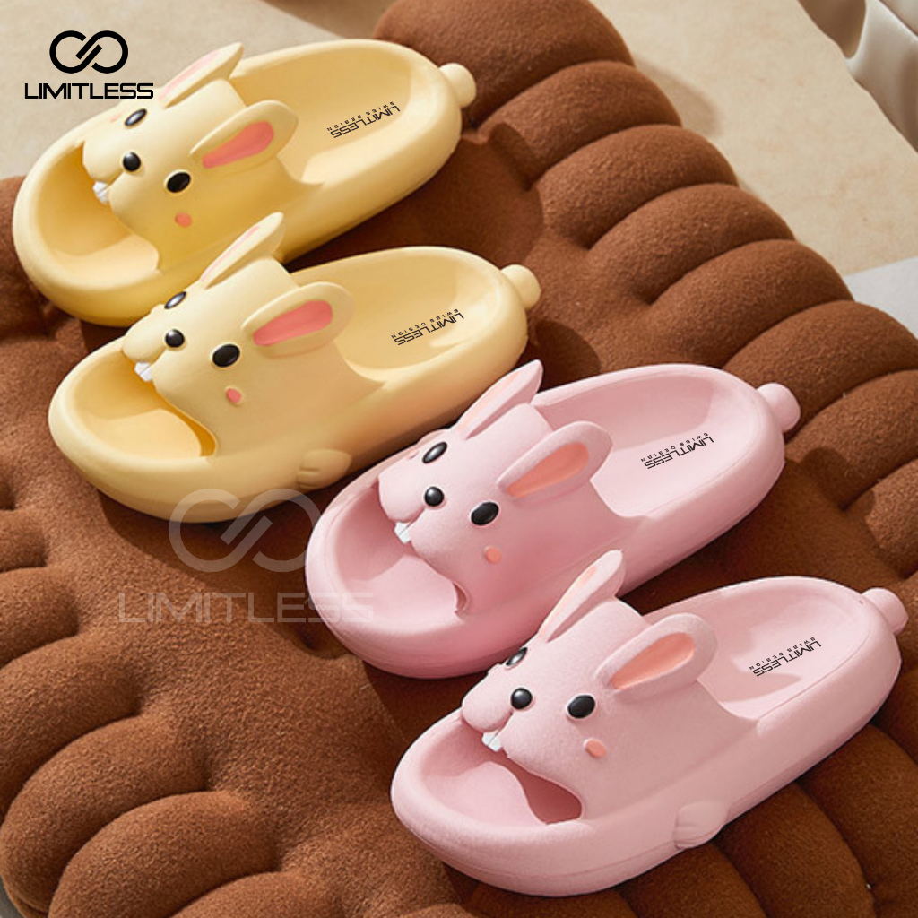 Sandal Kelinci Dewasa Cewek Selop BUNNY Casual Sendal Kelinci Wanita Terbaru 2023 Korean Style Empuk Lucu