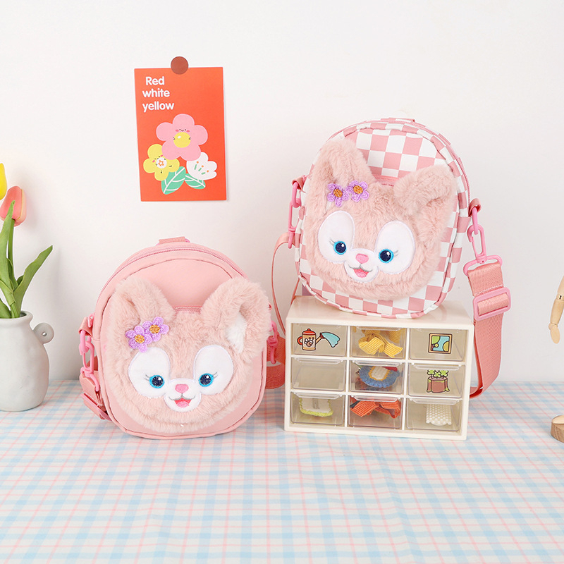 Tas anak-anak tas miring lucu baru, tas bahu mewah, gadis kecil segar, kartun Tas anak perempuan paud remaja waistbag selempang boneka 2in1