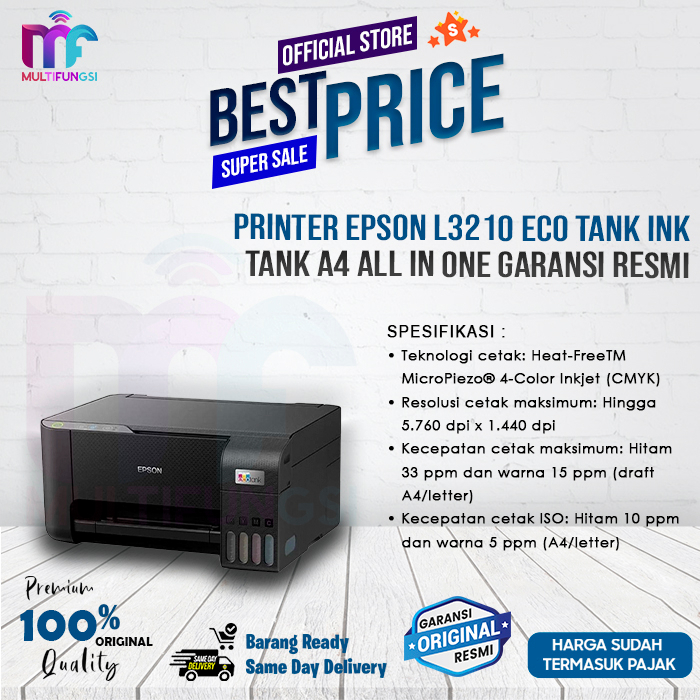 Printer Epson L3210 Eco Tank Ink Tank A4 All in One Garansi Resmi