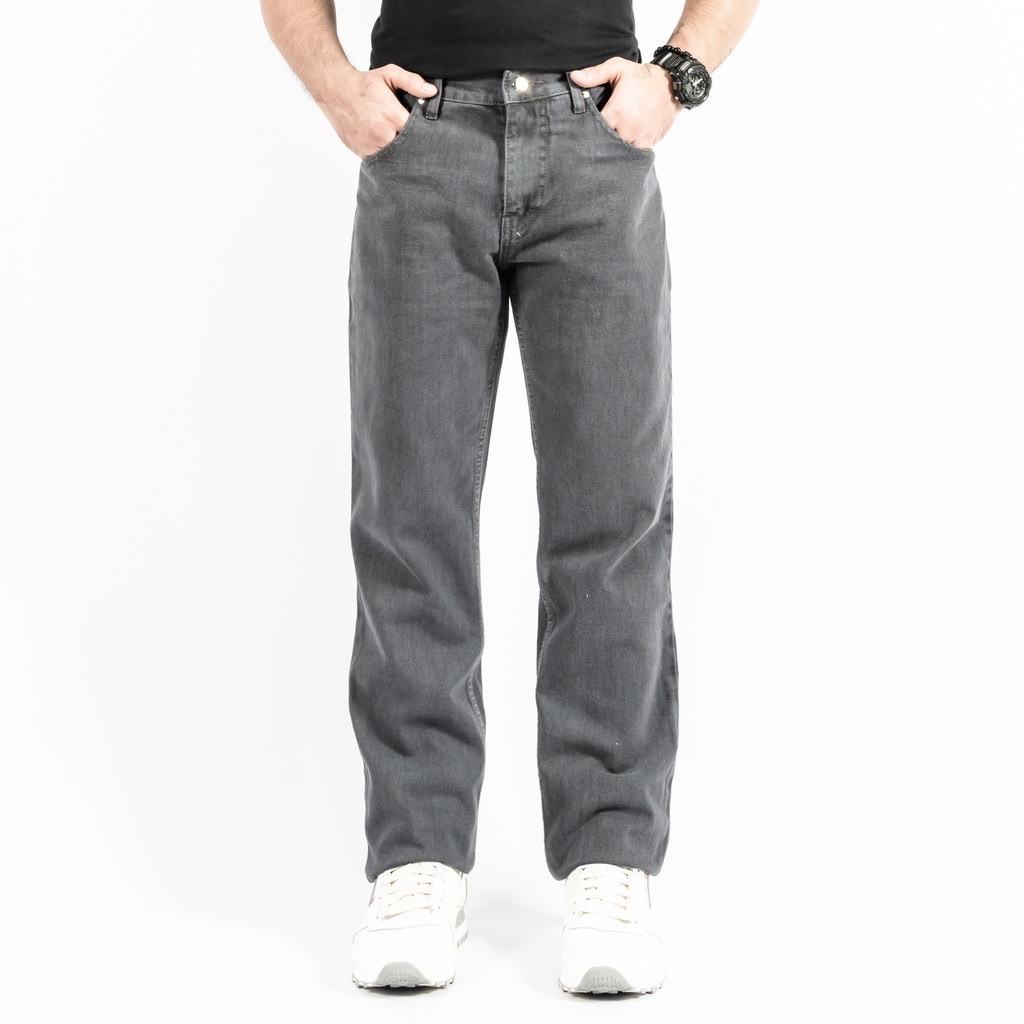 FEROCIOUS.CO Celana Jeans Reguler Retro Basic Standar Denim - Grey Premium Terlaris