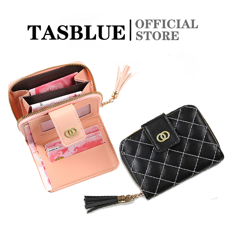 TASBLUE Dompet wanita dompet koin mode ritsleting pendek SC-2 Dompet fashion dompet lipat pendek multifungsi/Dompet lipat wanita kurus pendek impor