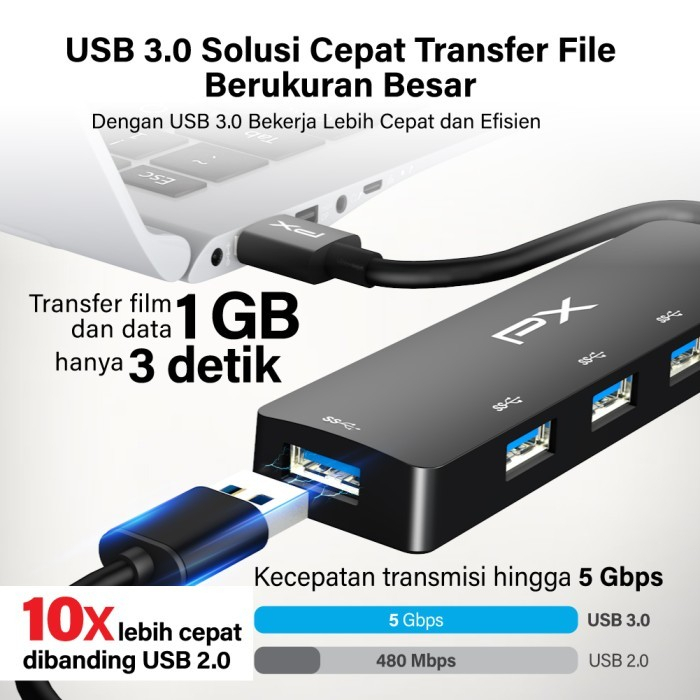 PX Converter Adaptor Laptop Type C USB Hub 3.0 5 in 1 5Gbps UCH05A