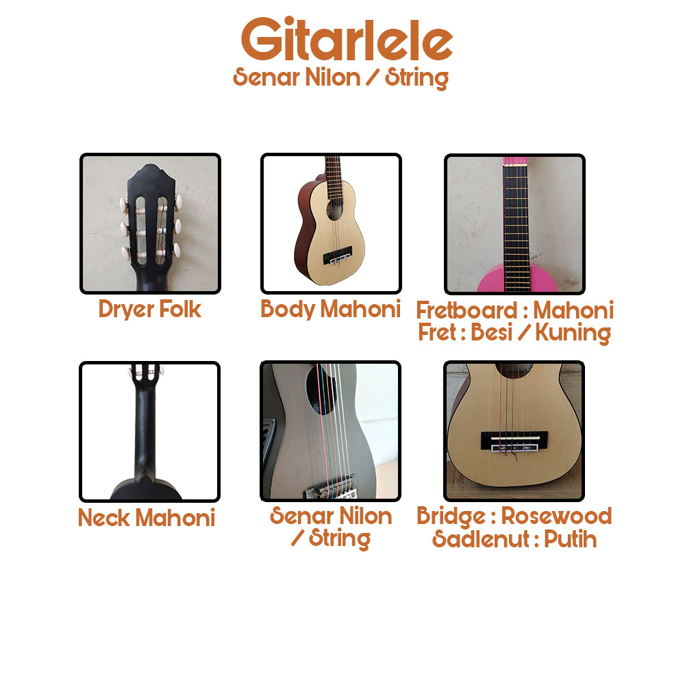 Gitarlele Akustik Elektrik 7545R Custom Terbaru senar nilon