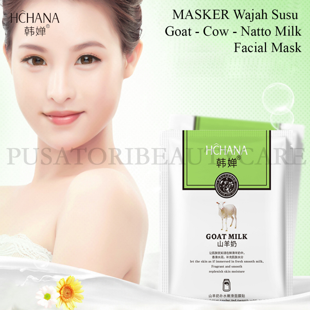 HCHANA/ROREC MASKER Wajah Susu Goat - Cow - Natto Milk Facial Mask