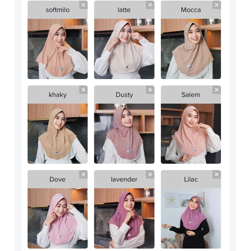 Paket Usaha Combo 10 Pcs Daily Hijab Instan Size M