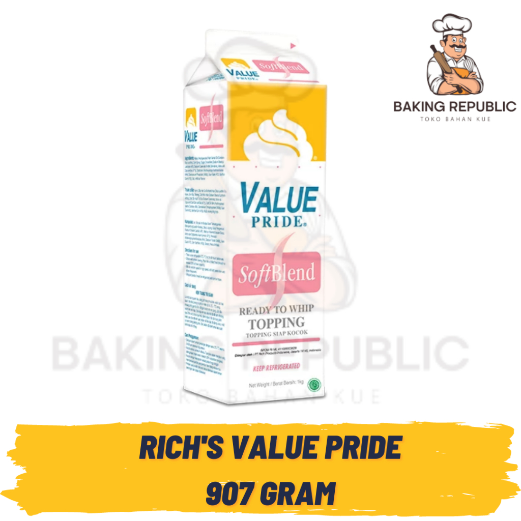 

RICH VALUE PRIDE KEMASAN 1 LITER | WHIP TOPPING SOFT BLEN VALUE PRIDE