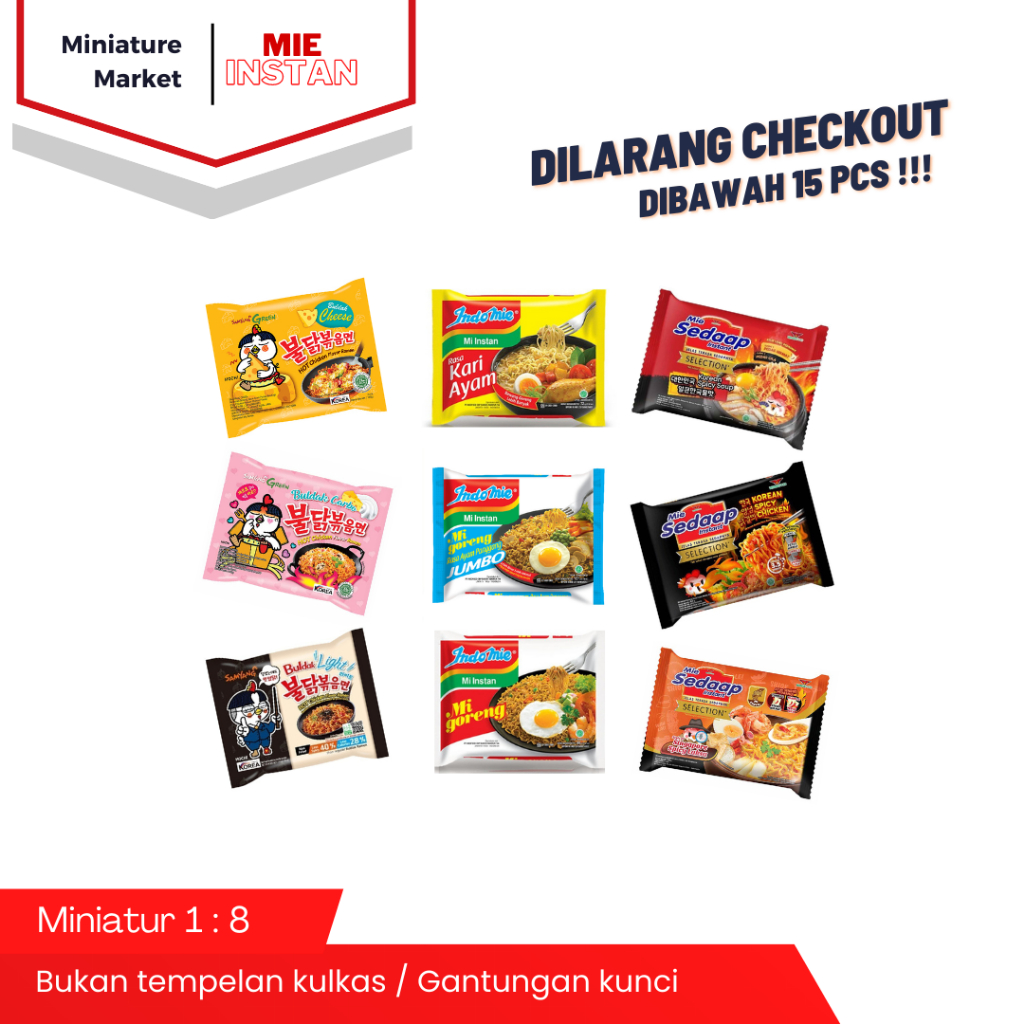 MINSPACE 1001 Miniatur Mie Instan - Mainan untuk pelengkap Action Figur dan Aksesoris Boneka
