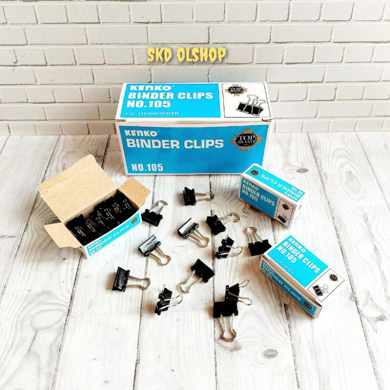 

Penjepit Kertas/ Binder Klip/Binder Clip No.105 Kenko (Isi 1 gros 144 pcs)