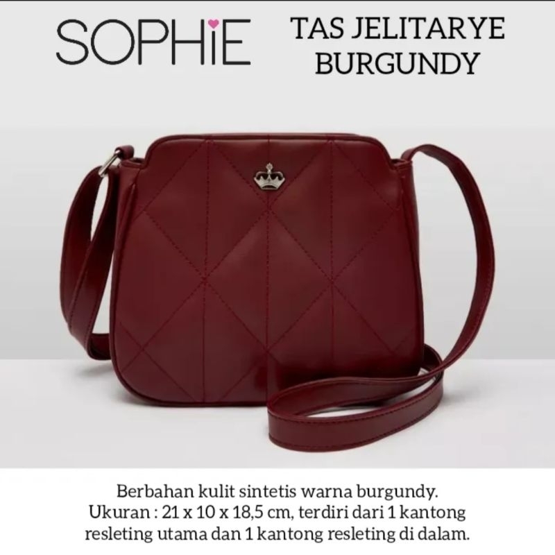 Promo Tas Wanita Selempang Jelitarye Burgundy Sophie Martin Ori