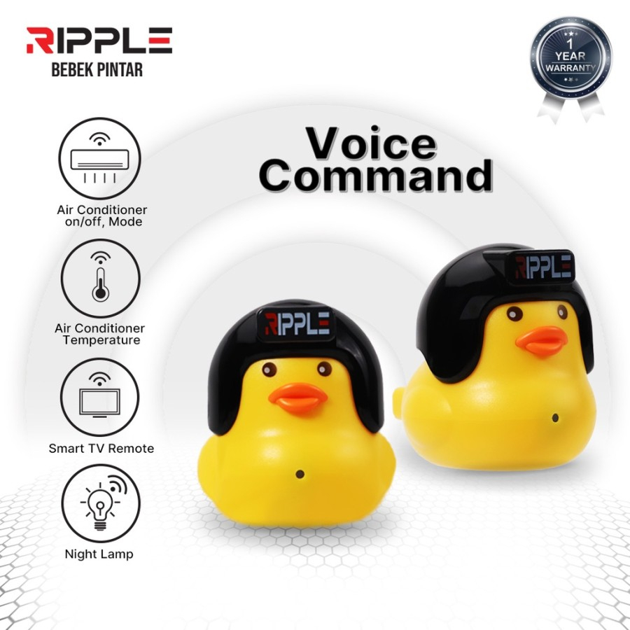 Ripple Bebek Pintar R1 USB Smart AI Remote TV AC Night Lamp