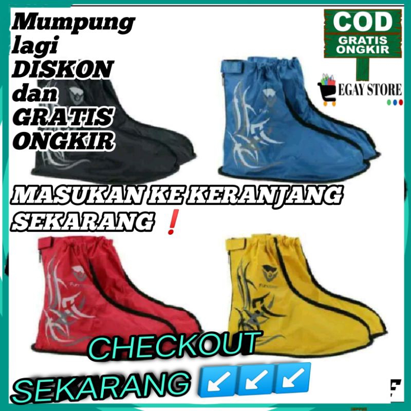 Jas Hujan Sepatu Anti Air Sarung Pelindung Sepatu Funcover Tribal Waterproof