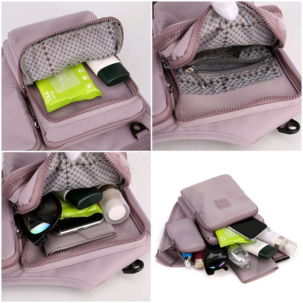 Oceansky - COLORFUL FOX 0472 Original import tas pinggang wanita nilon waterproof tas selempang wanita