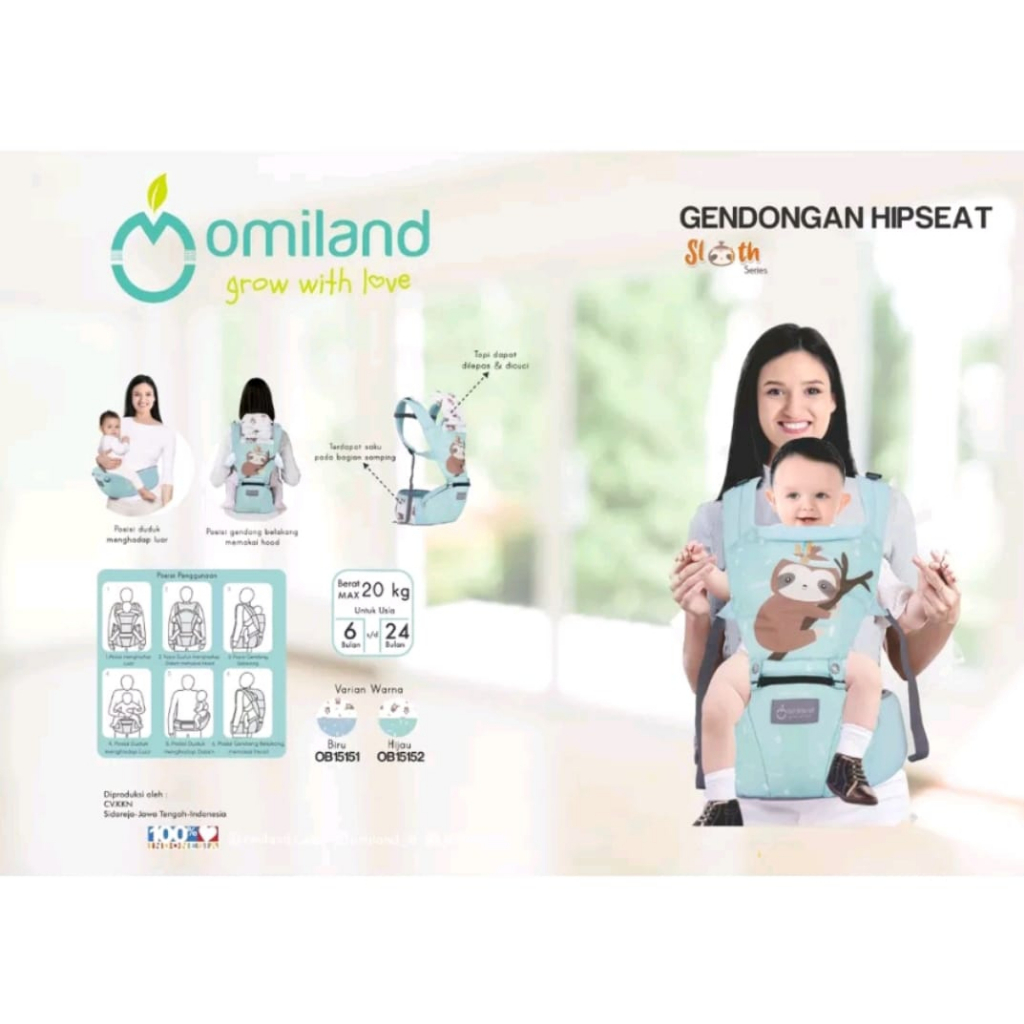 Omiland Gendongan Hip Seat Hipseat Sloth Series