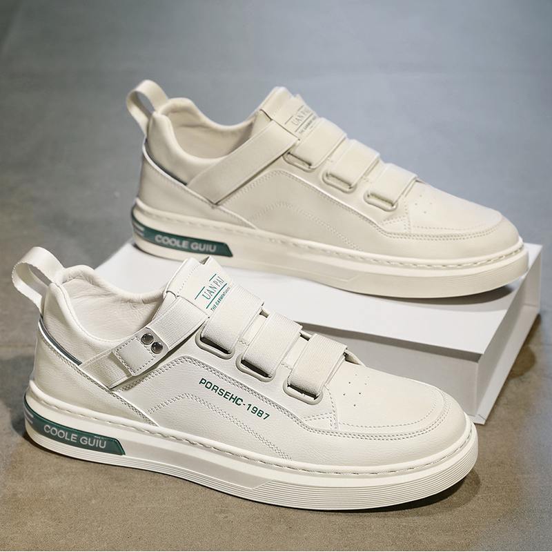 Toread Sepatu Sneakers Pria Casual Bahan PU Tanpa Tali Sepatu Kuliah Fashion Simple MC439