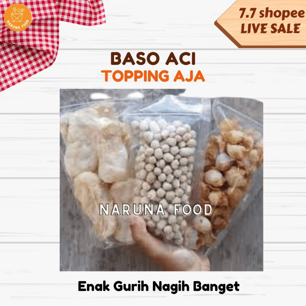 PROMO 10.10 Topping boci Toping baso aci Bakso Aci Cuanki lidah siomay goreng mini tahu goreng sukro baso aja makanan ringan cemilan makanan instan makanan ringan murah makanan instan halal makanan instan lainnya