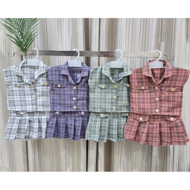 Set Tartan Croptop baby girl