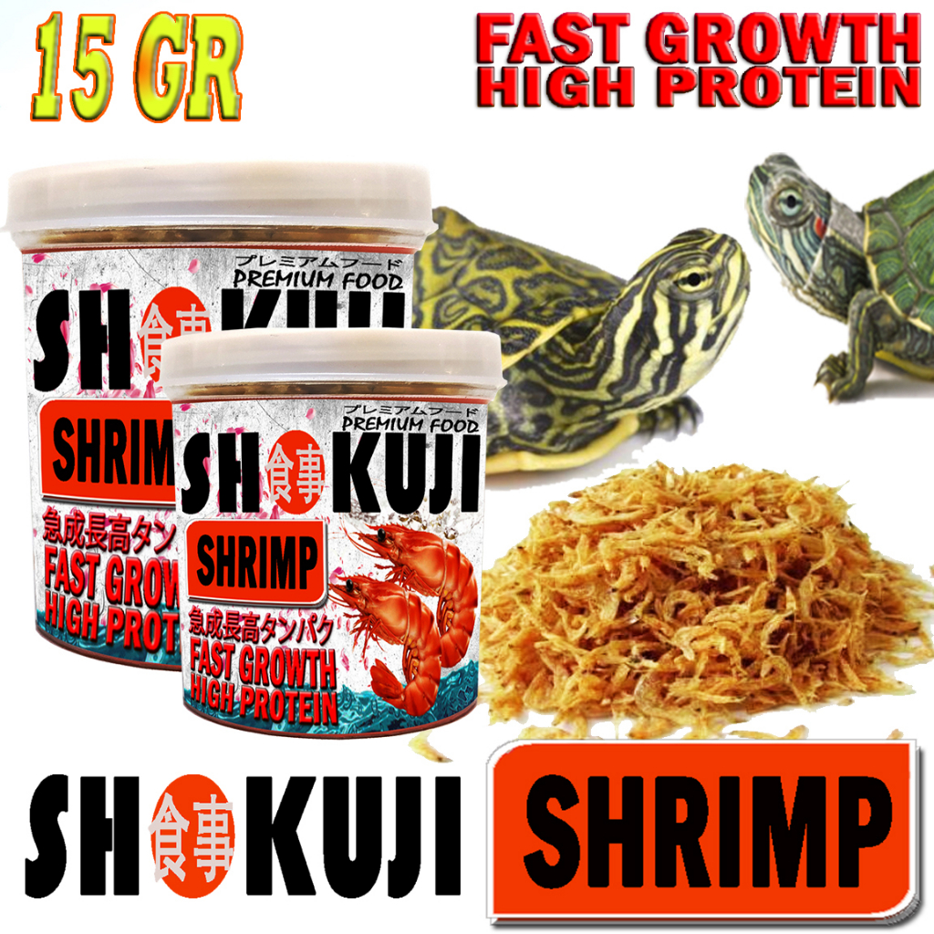 15GR SHOKUJI SHRIMP UDANG KERING PAKAN IKAN KURA BRAZIL RES KELOMANG TURTLE FOOD AMBON MAKANAN KURAK