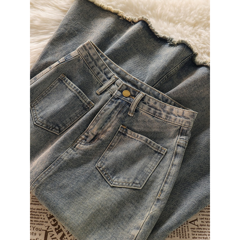 Korea Style Rok Putri Duyung Jeans Wanita /Highwaist Rok Denim