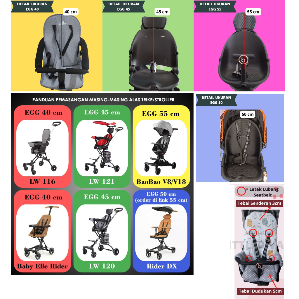 READY ALAS STROLLER EGG 40 CM Motif / TANPA TALI SEATBELT Bordir gambar / Extra Front baby elle rider pmb flybb vbaby care v exotic lw 003 lw003 lw116 116 Sepeda Iora Bebehoo gen 2 PMB Aviator labeille city