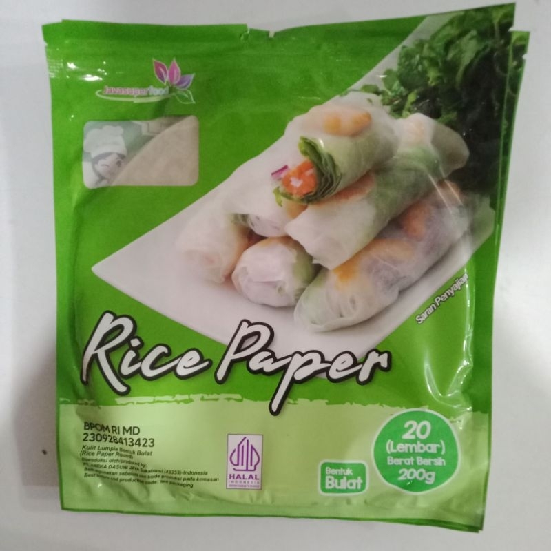 

Rice paper java super food 20 lembar (bulat)