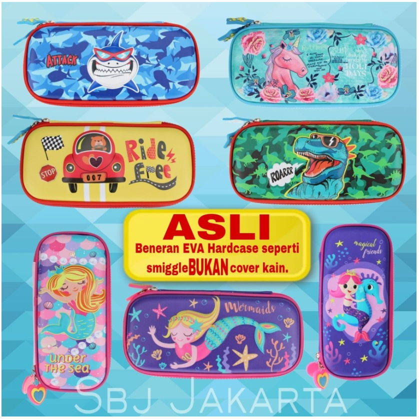 Tempat pensil Kotak pensil 3D Hardcase ASLI Waterproof Premium Quality Model mirip Smiggle